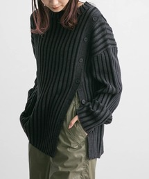 KBF | アシメオープンデザインリブニット(ニット/セーター)