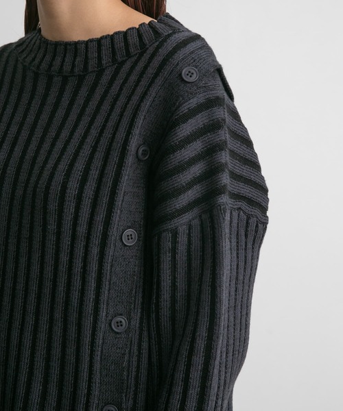 KBF(ケイビーエフ)の「アシメオープンデザインリブニット(ニット/セーター・レディース・ネイビー/グリーン/ベージュ系その他・ONE)」の8枚目の写真