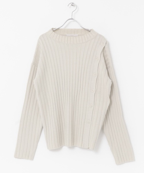 KBF(ケイビーエフ)の「アシメオープンデザインリブニット(ニット/セーター・レディース・ネイビー/グリーン/ベージュ系その他・ONE)」の14枚目の写真