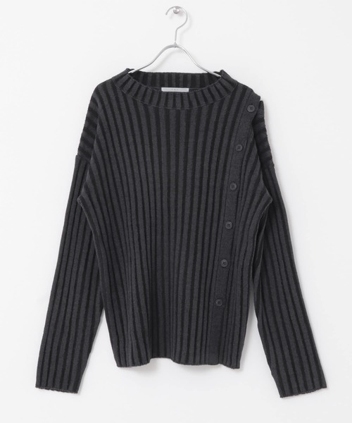 KBF(ケイビーエフ)の「アシメオープンデザインリブニット(ニット/セーター・レディース・ネイビー/グリーン/ベージュ系その他・ONE)」の15枚目の写真