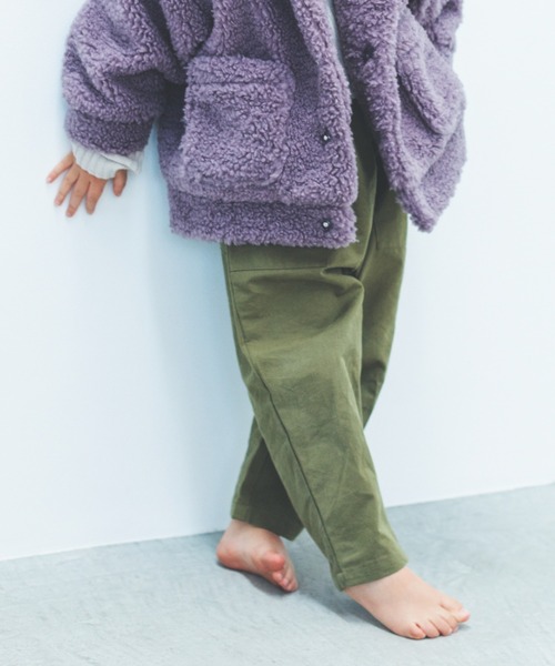 ooju(オージュ)の「【ooju】イージーワイドパンツ(カーゴパンツ・キッズ・カーキ/チャコールグレー/ピンク・2/3/4)」の2枚目の写真