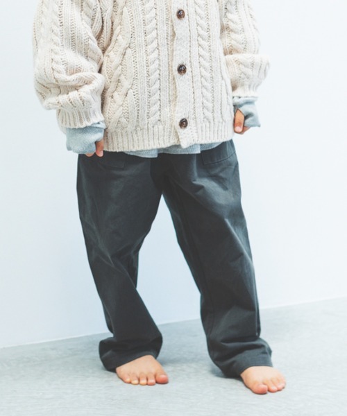 ooju(オージュ)の「【ooju】イージーワイドパンツ(カーゴパンツ・キッズ・カーキ/チャコールグレー/ピンク・2/3/4)」の1枚目の写真