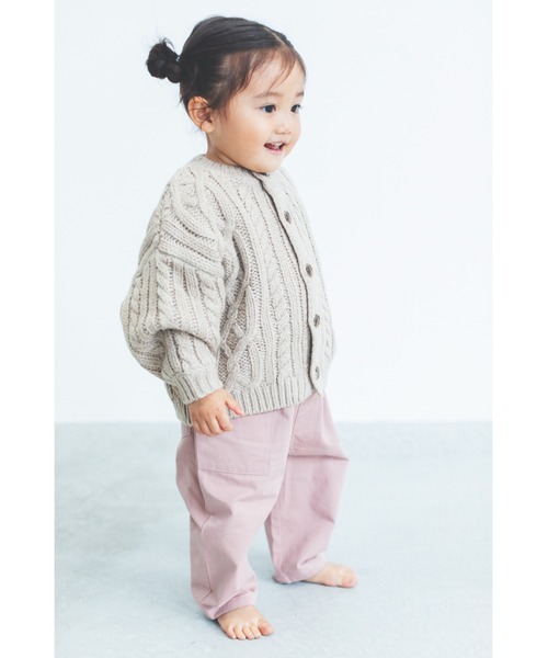 ooju(オージュ)の「【ooju】イージーワイドパンツ(カーゴパンツ・キッズ・カーキ/チャコールグレー/ピンク・2/3/4)」の4枚目の写真