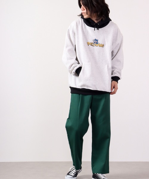 Limited Line Naive Magic（リミテッドラインナイーブマジック）の「PETTYWOLF 裏起毛 フロント刺繍配色 ワイド フーディー（パーカー・メンズ・ホワイト/ブルー/アッシュグレー/ブラック/グリーン・M/L）」の12枚目の写真
