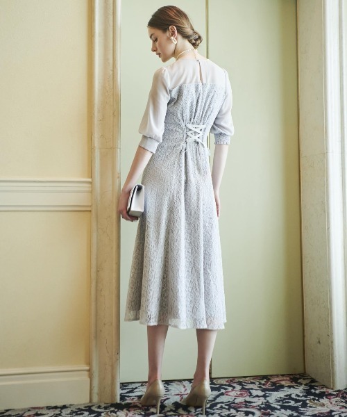 AND COUTURE（アンドクチュール）の「ビスチェ切替レースドレス