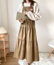 Java（ジャバ）の「《JaVa ジャバコラボ》着映え力抜群。2wayティアードサロペットワンピース（スカート部取り外し可）（ワンピース）」