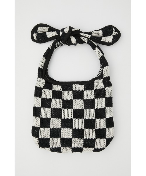 SLY(スライ)の「LIMITED ITEM CHECKER KNIT BAG チェッカー ニットバッグ(ハンドバッグ・レディース・ブラック・FREE)」の1枚目の写真