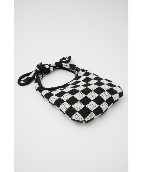 SLY(スライ)の「LIMITED ITEM CHECKER KNIT BAG チェッカー ニットバッグ(ハンドバッグ・レディース・ブラック・FREE)」の2枚目の写真