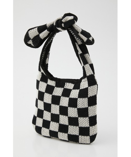 SLY(スライ)の「LIMITED ITEM CHECKER KNIT BAG チェッカー ニットバッグ(ハンドバッグ・レディース・ブラック・FREE)」の5枚目の写真