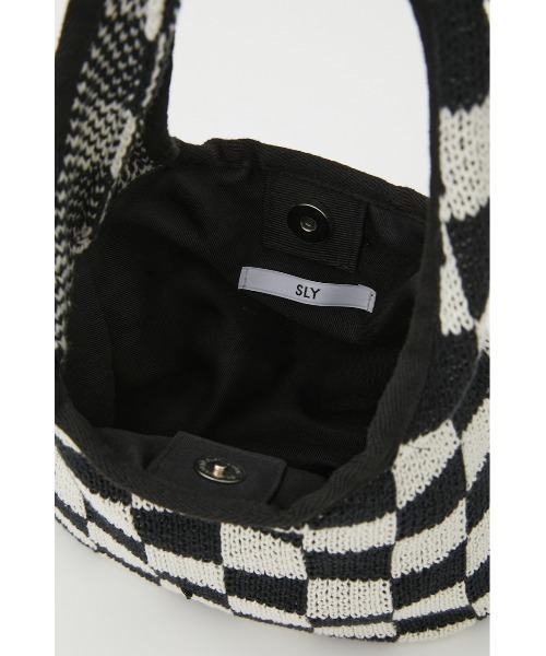 SLY(スライ)の「LIMITED ITEM CHECKER KNIT BAG チェッカー ニットバッグ(ハンドバッグ・レディース・ブラック・FREE)」の7枚目の写真