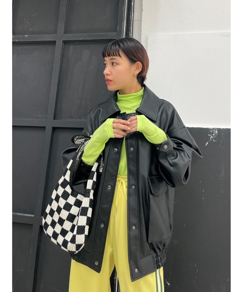 SLY(スライ)の「LIMITED ITEM CHECKER KNIT BAG チェッカー ニットバッグ(ハンドバッグ・レディース・ブラック・FREE)」の9枚目の写真
