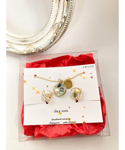 chez vous】Jewelry ice イヤリング ネックレスセット(MA