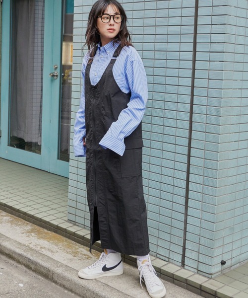 Auntie Rosa Holiday（アンティローザホリデー）の「ナイロンフィッシングジャンスカ（ジャンパースカート・レディース・ブラック/ベージュ・FREE）」の20枚目の写真