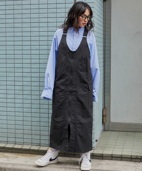 Auntie Rosa Holiday（アンティローザホリデー）の「ナイロンフィッシングジャンスカ（ジャンパースカート・レディース・ブラック/ベージュ・FREE）」の15枚目の写真