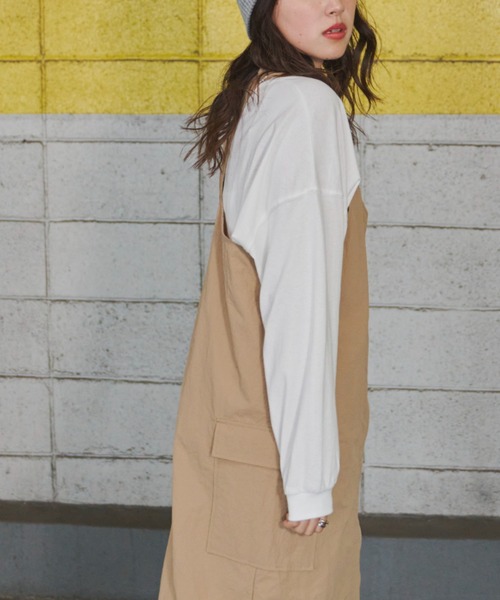 Auntie Rosa Holiday（アンティローザホリデー）の「ナイロンフィッシングジャンスカ（ジャンパースカート・レディース・ブラック/ベージュ・FREE）」の9枚目の写真