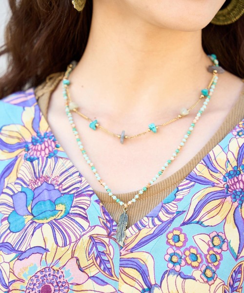 チャイハネ（チャイハネ）の「【チャイハネ】ターコリーネックレス（ネックレス・レディース・シルバー/ゴールド・FREE）」の2枚目の写真