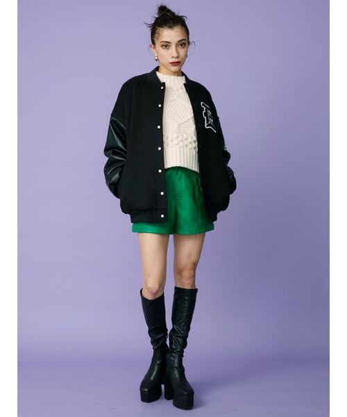 EVRIS（エヴリス）の「フェイクレザーサイドポケットショートパンツ（その他パンツ・レディース・グリーン/ブラック/ホワイト・MEDIUM/SMALL）」の21枚目の写真