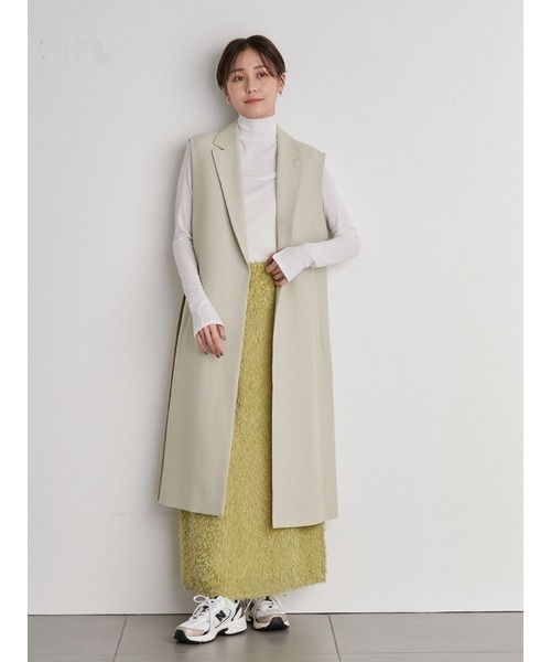 emmi(エミ)の「【emmi atelier】テーラーカラーロングジレ(ベスト・レディース・オリーブ/ブラック・FREE)」の13枚目の写真
