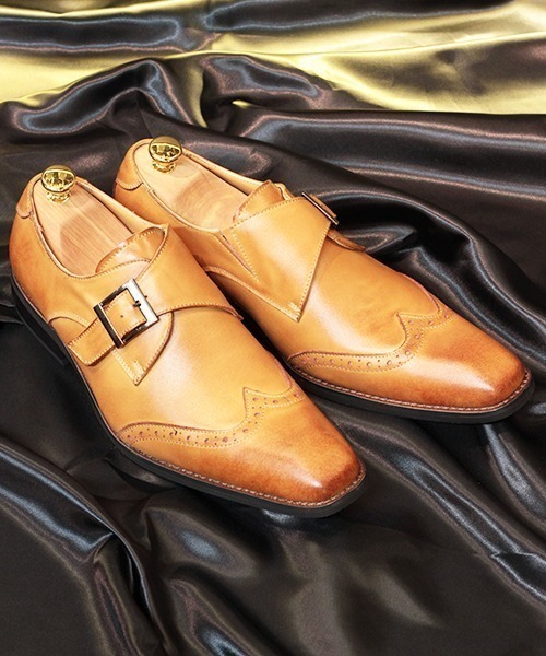 【セール】本革ビジネスシューズ 流れモカ ウイングチップ ストレートチップ（スリッポン）｜ZINC（ジンク）