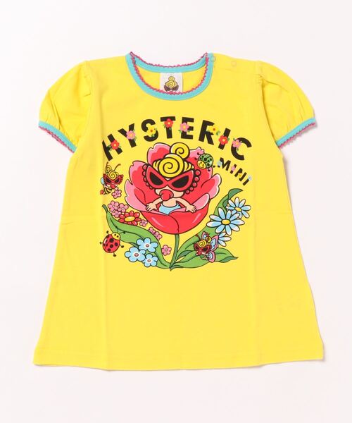 HYSTERIC MINI(ヒステリックミニ)の「MY FIRST HYSTERIC FlowerPrincessチュニックTシャツ(チュニック・キッズ・ブラック/イエロー/ホワイト・90/80)」の3枚目の写真