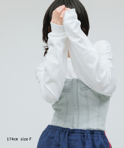 M TO R（ムウトアール）の「［TOPS］WESTERN MOOD DENIM BUSTIER TOPS（チューブトップ・レディース・ブラック/ブルー系その他4・FREE）」の16枚目の写真