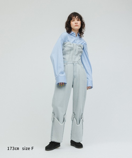 M TO R（ムウトアール）の「［TOPS］WESTERN MOOD DENIM BUSTIER TOPS（チューブトップ・レディース・ブラック/ブルー系その他4・FREE）」の10枚目の写真