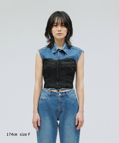 M TO R（ムウトアール）の「［TOPS］WESTERN MOOD DENIM BUSTIER TOPS（チューブトップ・レディース・ブラック/ブルー系その他4・FREE）」の17枚目の写真