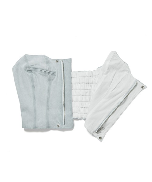 M TO R（ムウトアール）の「［TOPS］WESTERN MOOD DENIM BUSTIER TOPS（チューブトップ・レディース・ブラック/ブルー系その他4・FREE）」の21枚目の写真