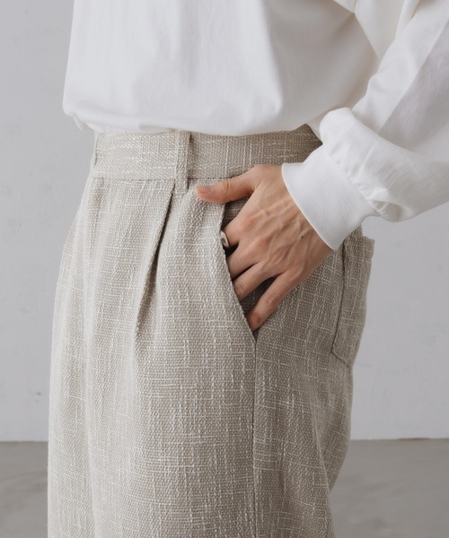 epnok(エプノック)の「ワイドストレートツイードスラックス(スラックス・メンズ・ベージュ/ブラウン/ブラック・SMALL/MEDIUM/LARGE)」の11枚目の写真