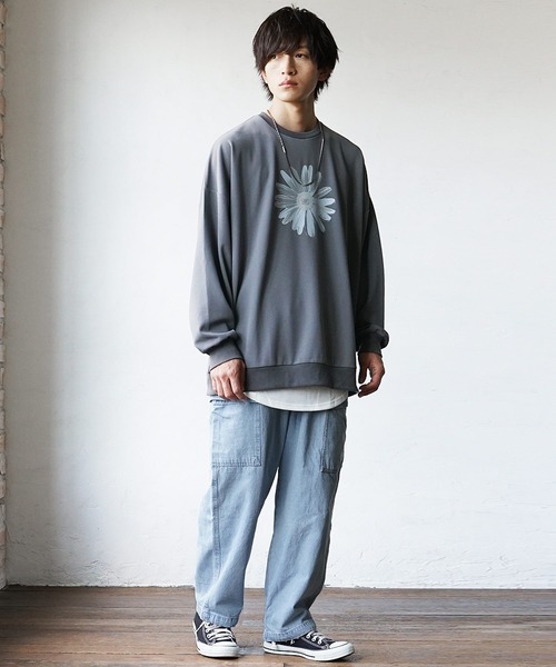 MinoriTY(マイノリティ)の「【MinoriTY】デニムイージーカーゴパンツ ワイドパンツ デニムパンツ メンズ 秋服 夏服(カーゴパンツ・メンズ・ブラック/ブルー・L/M)」の11枚目の写真