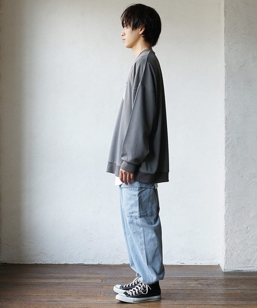 MinoriTY(マイノリティ)の「【MinoriTY】デニムイージーカーゴパンツ ワイドパンツ デニムパンツ メンズ 秋服 夏服(カーゴパンツ・メンズ・ブラック/ブルー・L/M)」の15枚目の写真