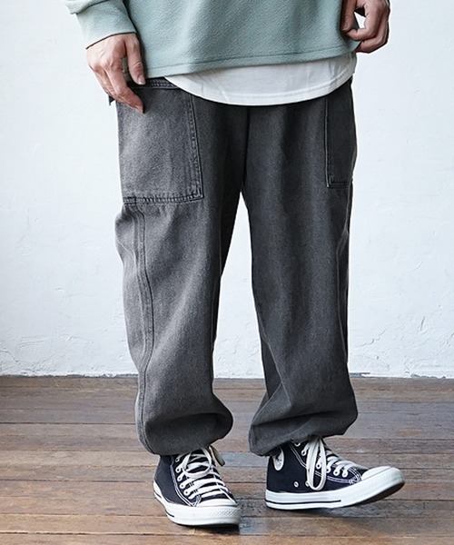 MinoriTY(マイノリティ)の「【MinoriTY】デニムイージーカーゴパンツ ワイドパンツ デニムパンツ メンズ 秋服 夏服(カーゴパンツ・メンズ・ブラック/ブルー・L/M)」の20枚目の写真