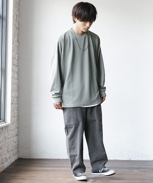 MinoriTY(マイノリティ)の「【MinoriTY】デニムイージーカーゴパンツ ワイドパンツ デニムパンツ メンズ 秋服 夏服(カーゴパンツ・メンズ・ブラック/ブルー・L/M)」の14枚目の写真