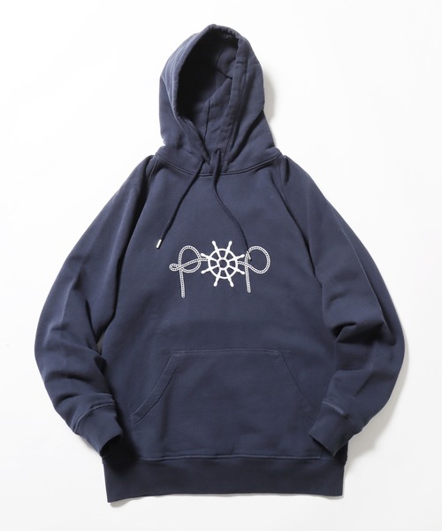POP TRADING COMPANY（ポップトレーディングカンパニー）の「POP TRADING COMPANY/ポップトレーディングカンパニー captain embroidery hooded sweat ロゴ刺繍 フーディー（パーカー・メンズ・ネイビー・L/XL/M）」の14枚目の写真