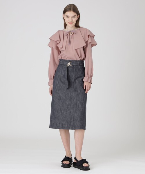 BLUE LABEL CRESTBRIDGE（ブルーレーベルクレストブリッジ）の「ハーブカラーエアリーローンブラウス（シャツ/ブラウス・レディース・ベージュ/ダークネイビー/ピンク系その他2・38/36）」の17枚目の写真