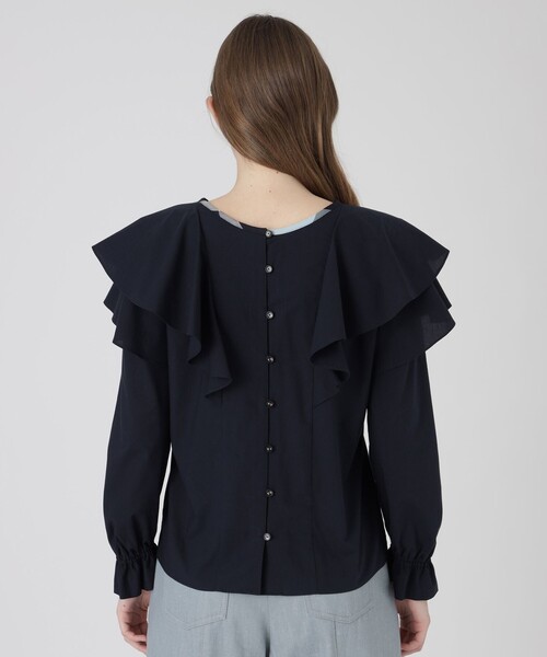 BLUE LABEL CRESTBRIDGE（ブルーレーベルクレストブリッジ）の「ハーブカラーエアリーローンブラウス（シャツ/ブラウス・レディース・ベージュ/ダークネイビー/ピンク系その他2・38/36）」の21枚目の写真