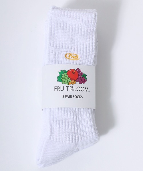 FRUIT OF THE LOOM(フルーツオブザルーム)の「FRUIT OF THE LOOM(フルーツオブザルーム)ワンポイントロゴ刺繍 無地 3Pソックス(ソックス/靴下・レディース・マルチ/ホワイト・23cm~25cm)」の16枚目の写真
