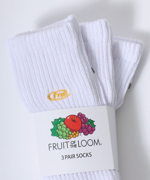 FRUIT OF THE LOOM(フルーツオブザルーム)の「FRUIT OF THE LOOM(フルーツオブザルーム)ワンポイントロゴ刺繍 無地 3Pソックス(ソックス/靴下・レディース・マルチ/ホワイト・23cm~25cm)」の18枚目の写真