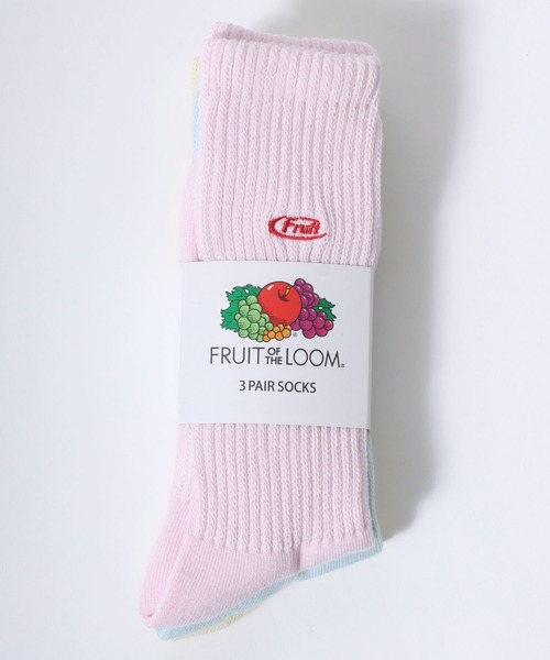 FRUIT OF THE LOOM(フルーツオブザルーム)の「FRUIT OF THE LOOM(フルーツオブザルーム)ワンポイントロゴ刺繍 無地 3Pソックス(ソックス/靴下・レディース・マルチ/ホワイト・23cm~25cm)」の19枚目の写真