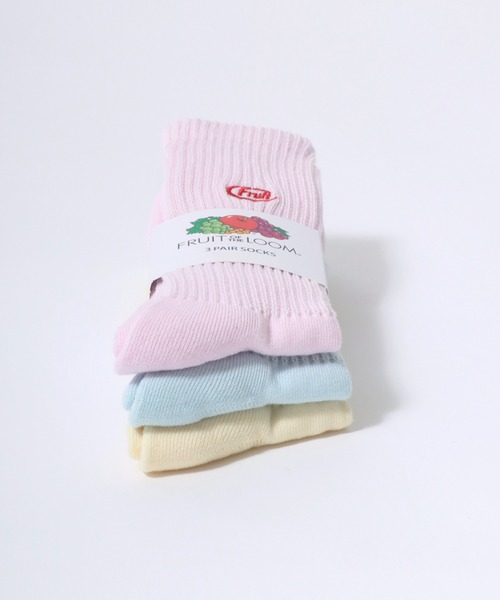 FRUIT OF THE LOOM(フルーツオブザルーム)の「FRUIT OF THE LOOM(フルーツオブザルーム)ワンポイントロゴ刺繍 無地 3Pソックス(ソックス/靴下・レディース・マルチ/ホワイト・23cm~25cm)」の20枚目の写真
