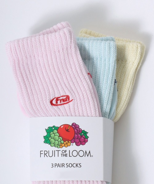 FRUIT OF THE LOOM(フルーツオブザルーム)の「FRUIT OF THE LOOM(フルーツオブザルーム)ワンポイントロゴ刺繍 無地 3Pソックス(ソックス/靴下・レディース・マルチ/ホワイト・23cm~25cm)」の21枚目の写真
