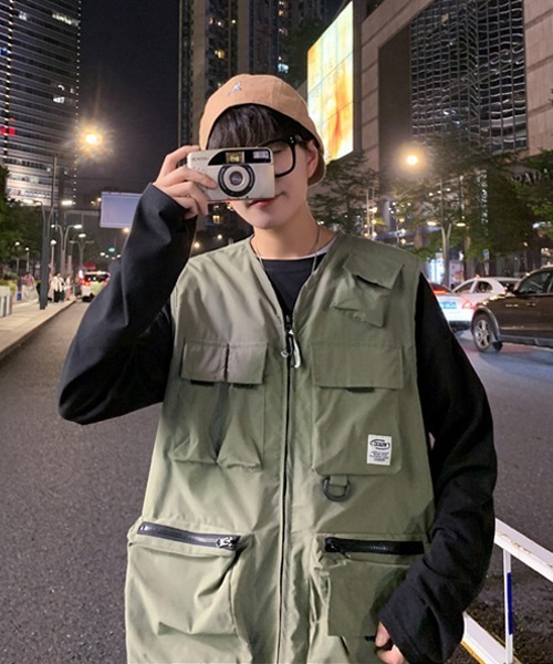 Ressaca（レサーカ）の「オーバーサイズ マルチポケット ミリタリーフィッシングワークベスト（ベスト・メンズ・ブラック/カーキ・M/L）」の14枚目の写真