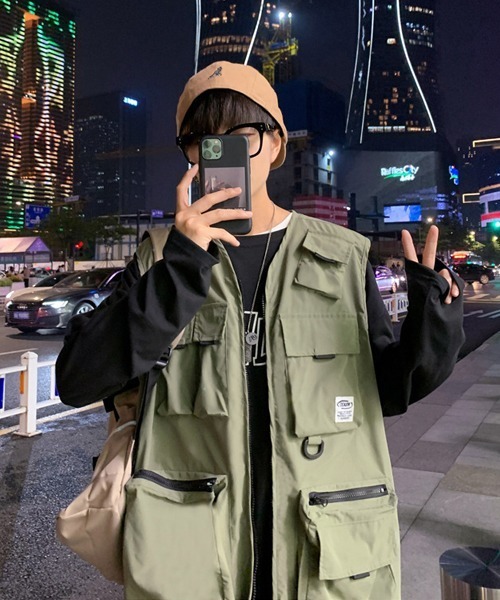 Ressaca（レサーカ）の「オーバーサイズ マルチポケット ミリタリーフィッシングワークベスト（ベスト・メンズ・ブラック/カーキ・M/L）」の16枚目の写真