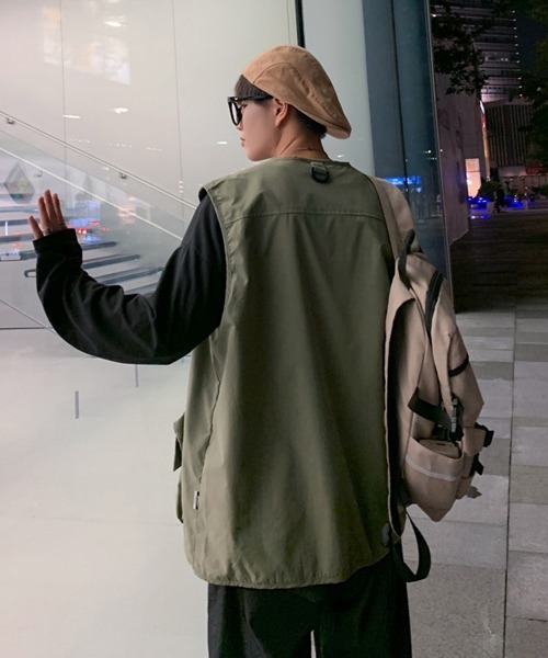 Ressaca（レサーカ）の「オーバーサイズ マルチポケット ミリタリーフィッシングワークベスト（ベスト・メンズ・ブラック/カーキ・M/L）」の19枚目の写真