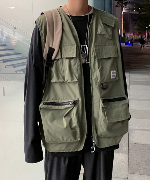 Ressaca（レサーカ）の「オーバーサイズ マルチポケット ミリタリーフィッシングワークベスト（ベスト・メンズ・ブラック/カーキ・M/L）」の5枚目の写真