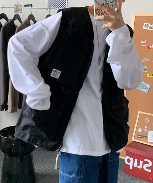 Ressaca（レサーカ）の「オーバーサイズ マルチポケット ミリタリーフィッシングワークベスト（ベスト・メンズ・ブラック/カーキ・M/L）」の12枚目の写真