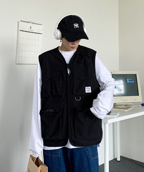 Ressaca（レサーカ）の「オーバーサイズ マルチポケット ミリタリーフィッシングワークベスト（ベスト・メンズ・ブラック/カーキ・M/L）」の20枚目の写真