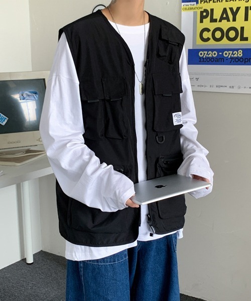 Ressaca（レサーカ）の「オーバーサイズ マルチポケット ミリタリーフィッシングワークベスト（ベスト・メンズ・ブラック/カーキ・M/L）」の22枚目の写真