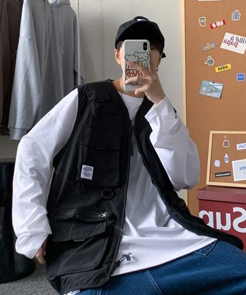 Ressaca（レサーカ）の「オーバーサイズ マルチポケット ミリタリーフィッシングワークベスト（ベスト・メンズ・ブラック/カーキ・M/L）」の17枚目の写真