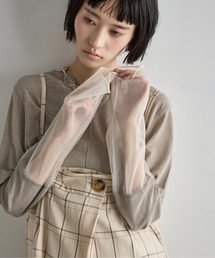 THE YOn | チュール切替シアートップス(Tシャツ/カットソー)